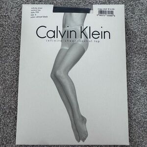 CALVIN KLEIN INFINITE SHEER CONTROL TOP PANTYHOSE STYL 705 ALMOST BLACK SZ B